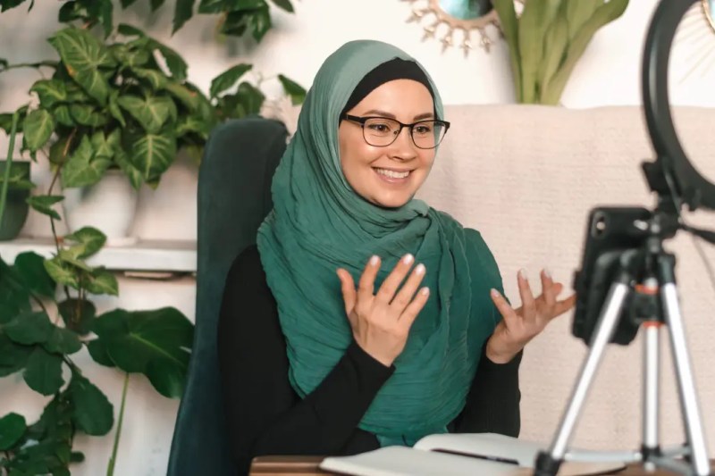 muslim woman on coaching call