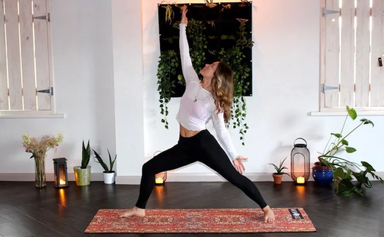 woman doing yoga flow with effort and ease